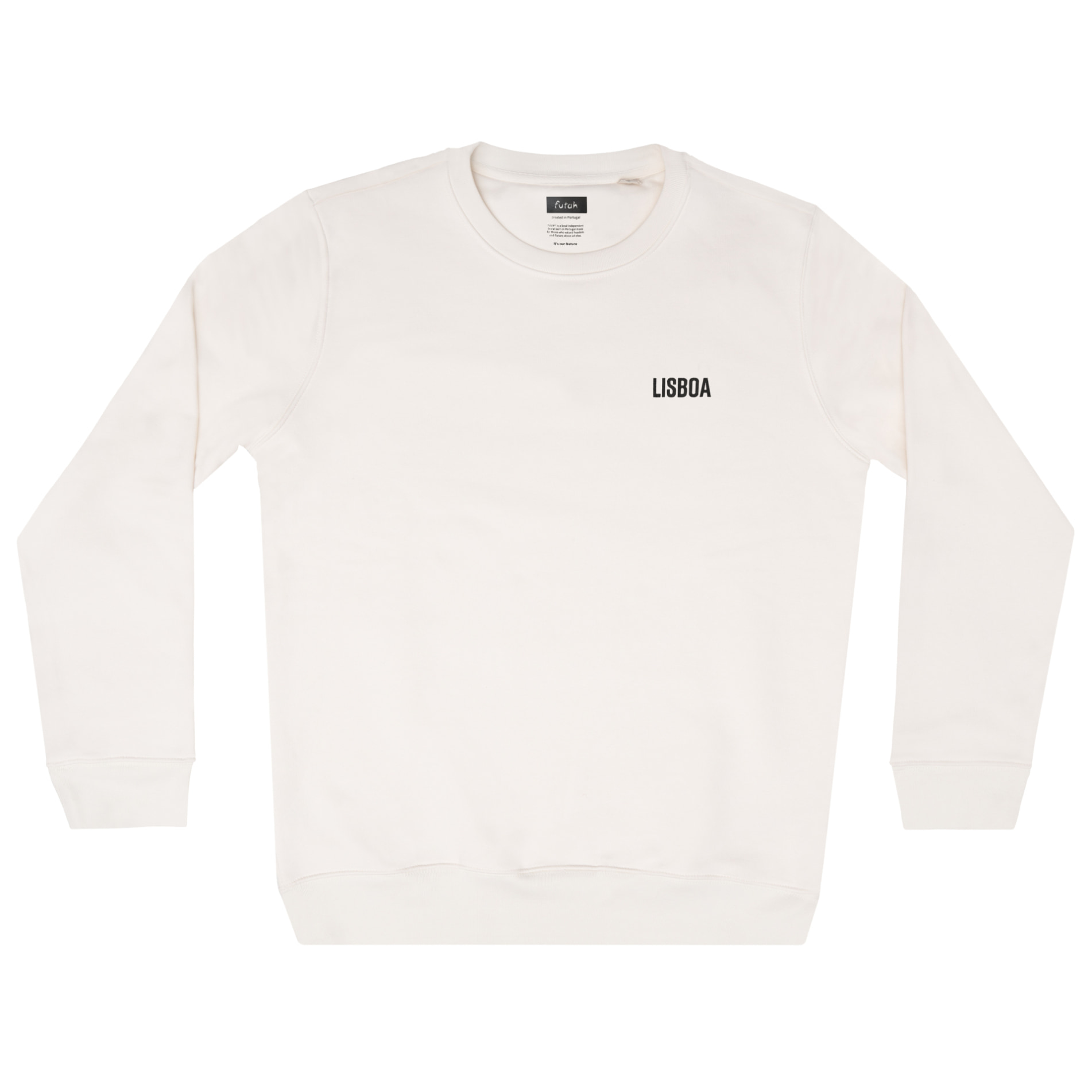 Futah - White Organic Cotton Sweatshirt - Lisboa (1)