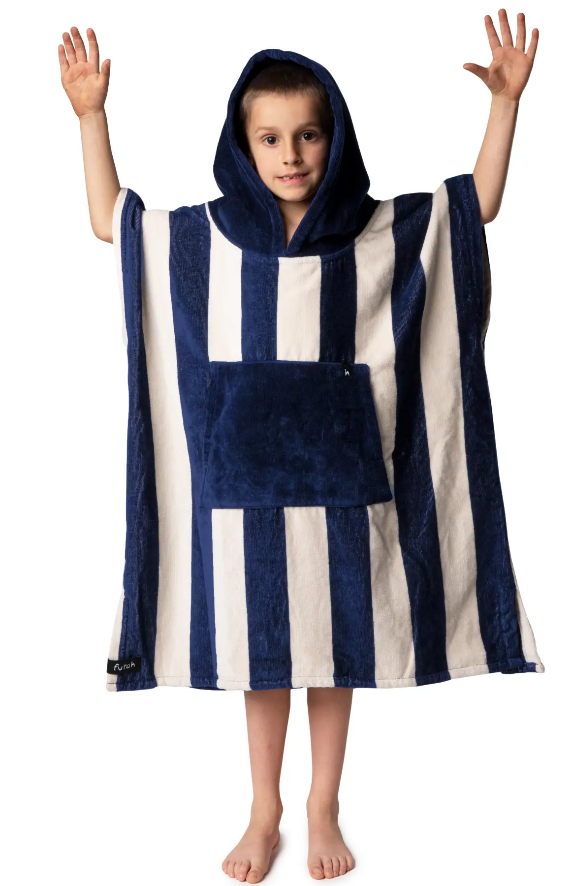 Futah - Bedu Blue Terry Poncho Kids (2)