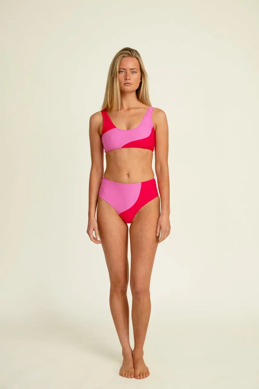 Futah - Aether Pink & Coral Bikini Top (3)