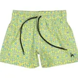 KIDS SWIMSHORTS_FLORA Yellow&Whater_Front_min
