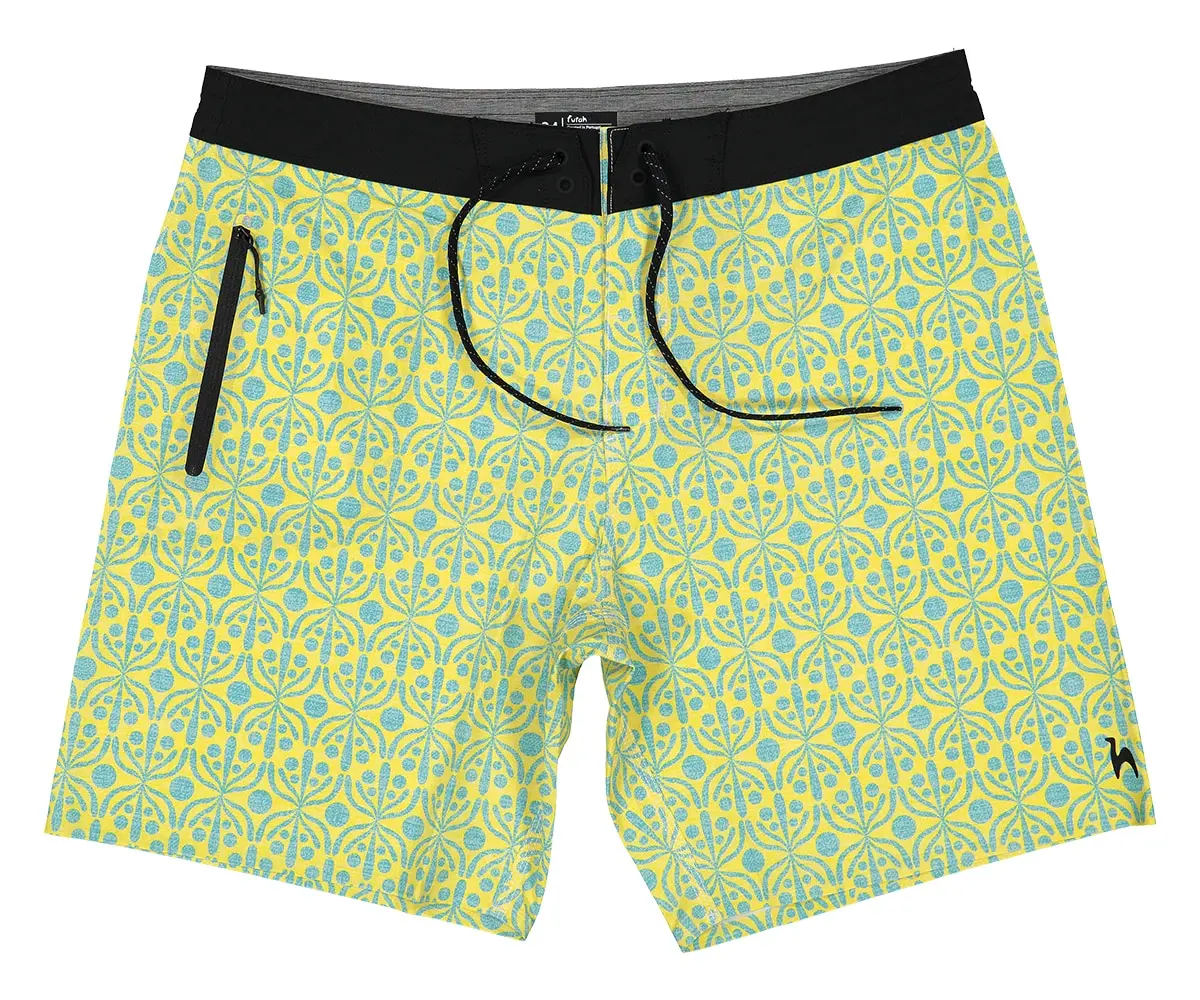 Futah - Flora Yellow & Water Boardshorts (4)
