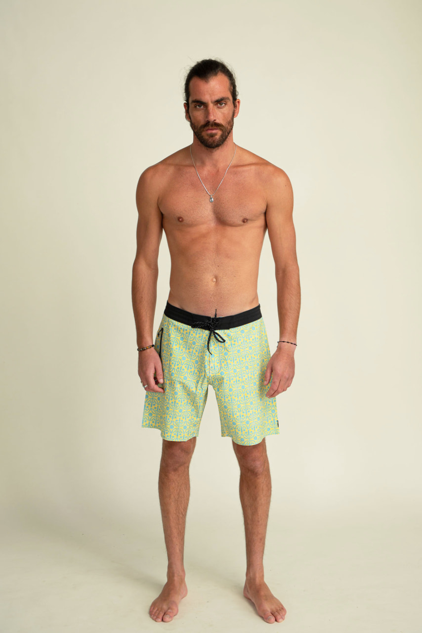 Futah - Flora Yellow & Water Boardshorts (1)