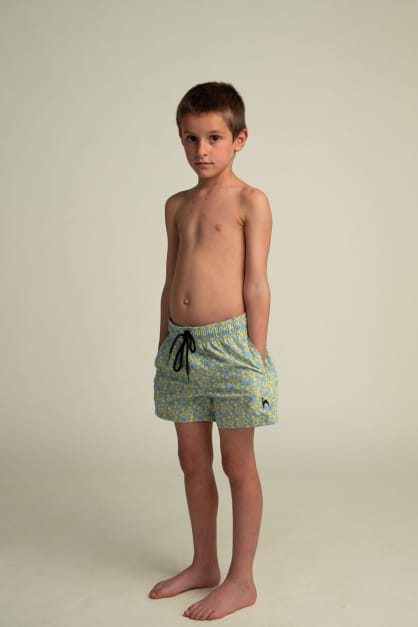 Futah Vortex Yellow & Water Kids Swimshorts