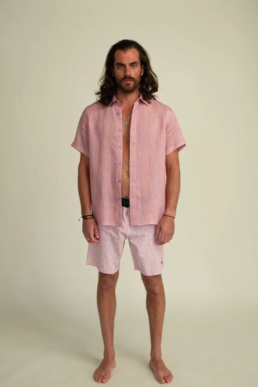 Futah - Flora Mocha & Violet Shirt (1)