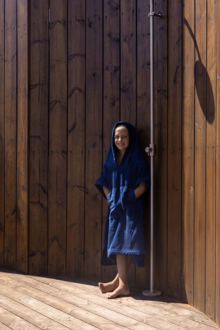 Futah - Ericeira Blue Terry Poncho Kids (2)