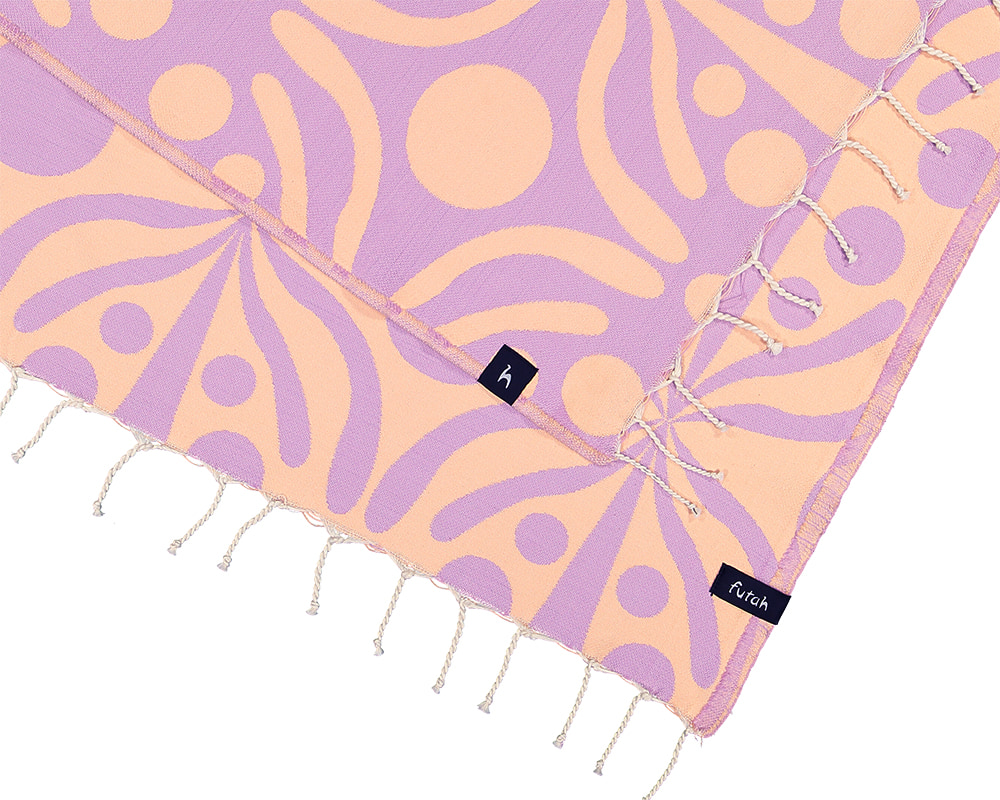 Futah - Flora Mocha & Violet Beach Towel (3)