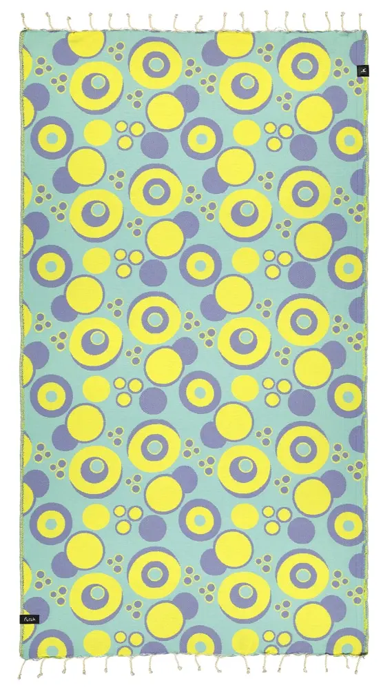 Futah - Vortex Yellow & Water Beach Towel (1)
