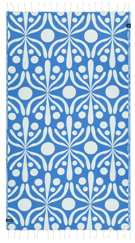 Futah - Flora Blue & White Beach Towel (3)