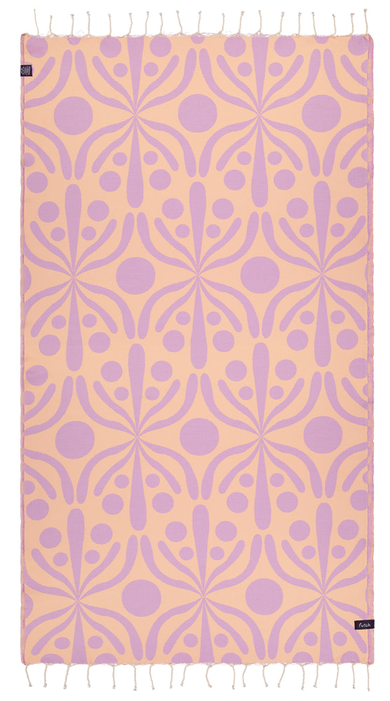 Futah - Flora Mocha & Violet Beach Towel (2)