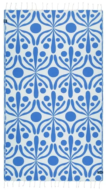 Futah Flora Blue & White Beach Towel