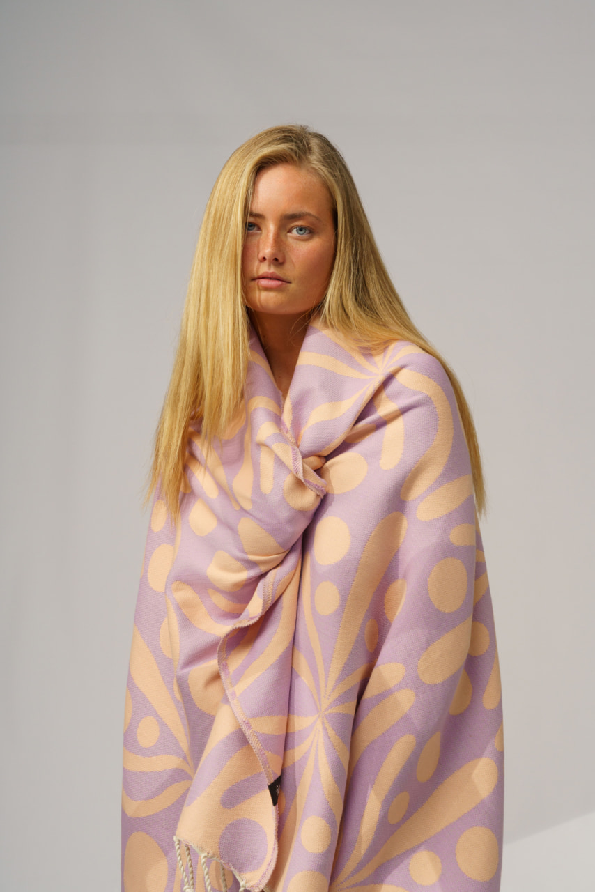 Futah - Flora Mocha & Violet Beach Towel (7)