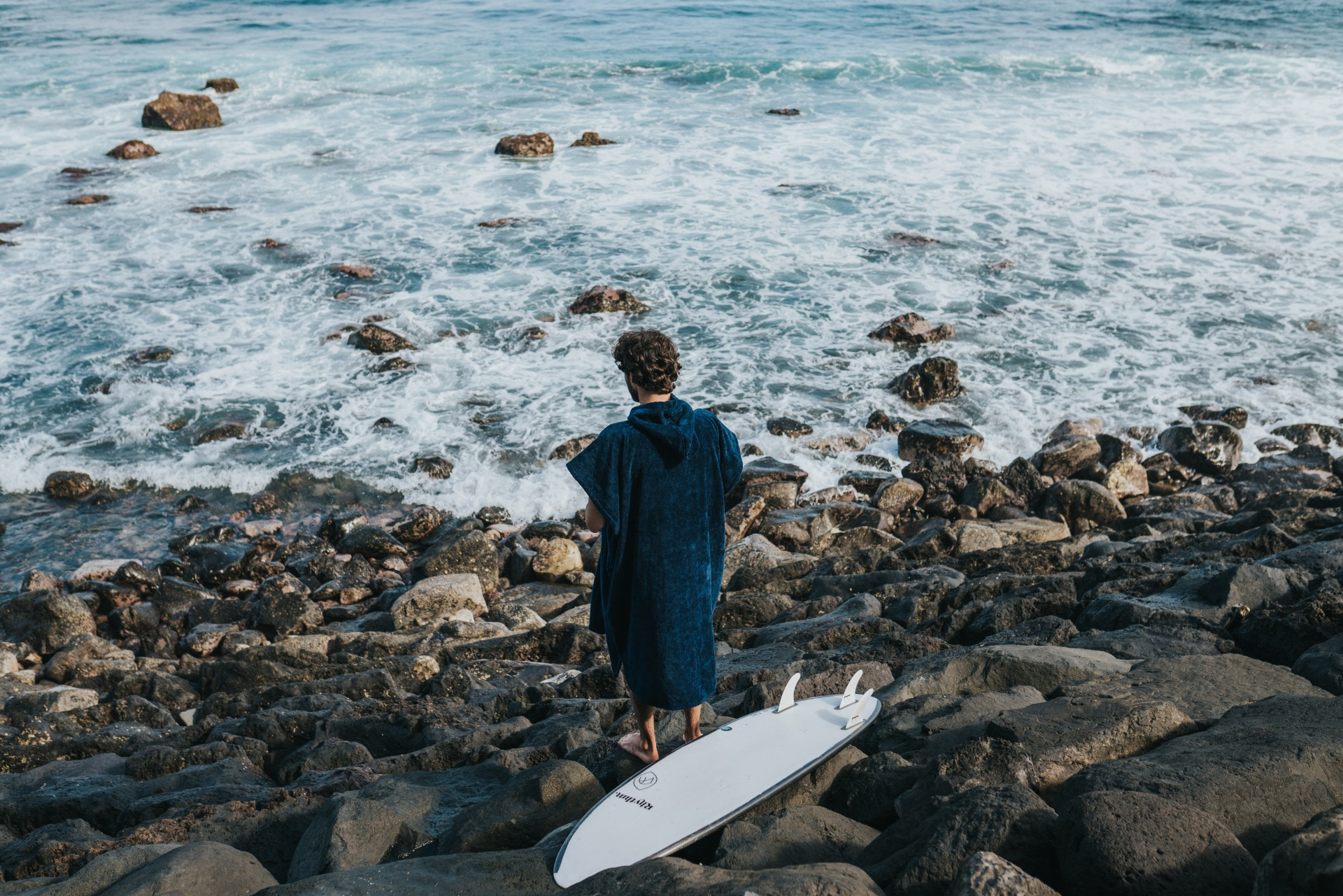 Futah - Ericeira Navy Blue Terry Poncho (4)