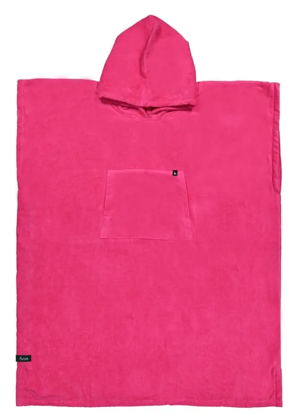 Futah - Ericeira Neon Pink Terry Poncho (1)
